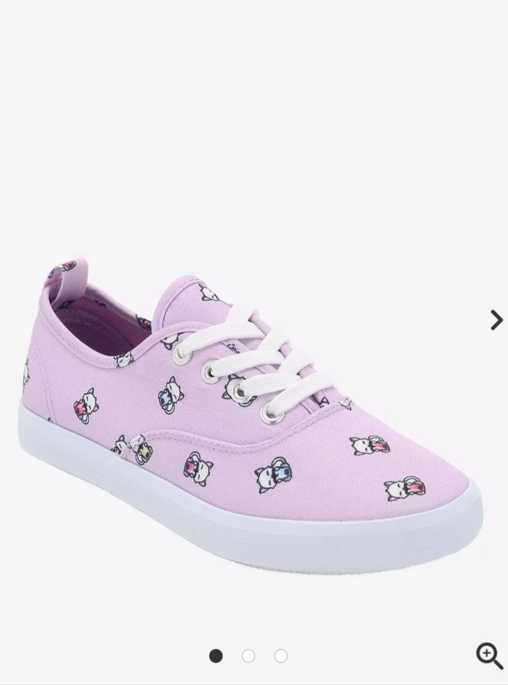 Lavender Canvas Sneaker with Cute Cartoon Print